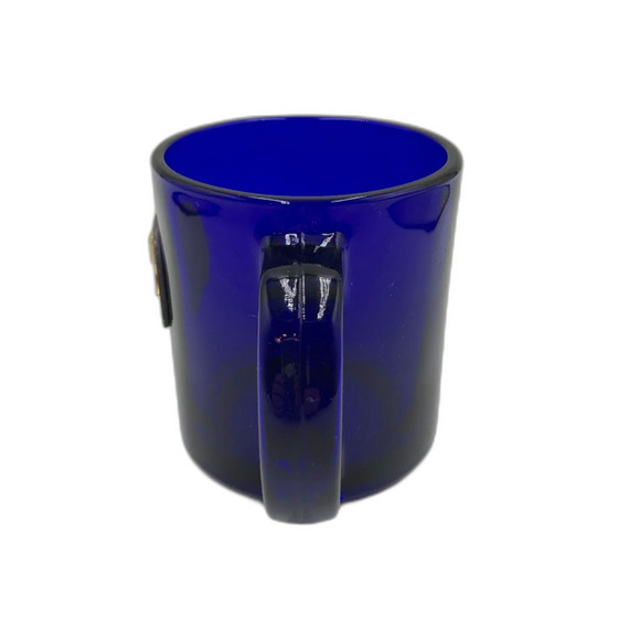 Cobalt Blue Glass Coffee Tea Mug Philadelphia Liberty Bell Tourist Souvenir - Picture 4 of 12
